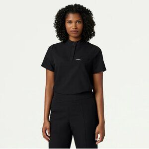 JAANUU Savi Tuck-In Stand-Collar Scrub Top(S)